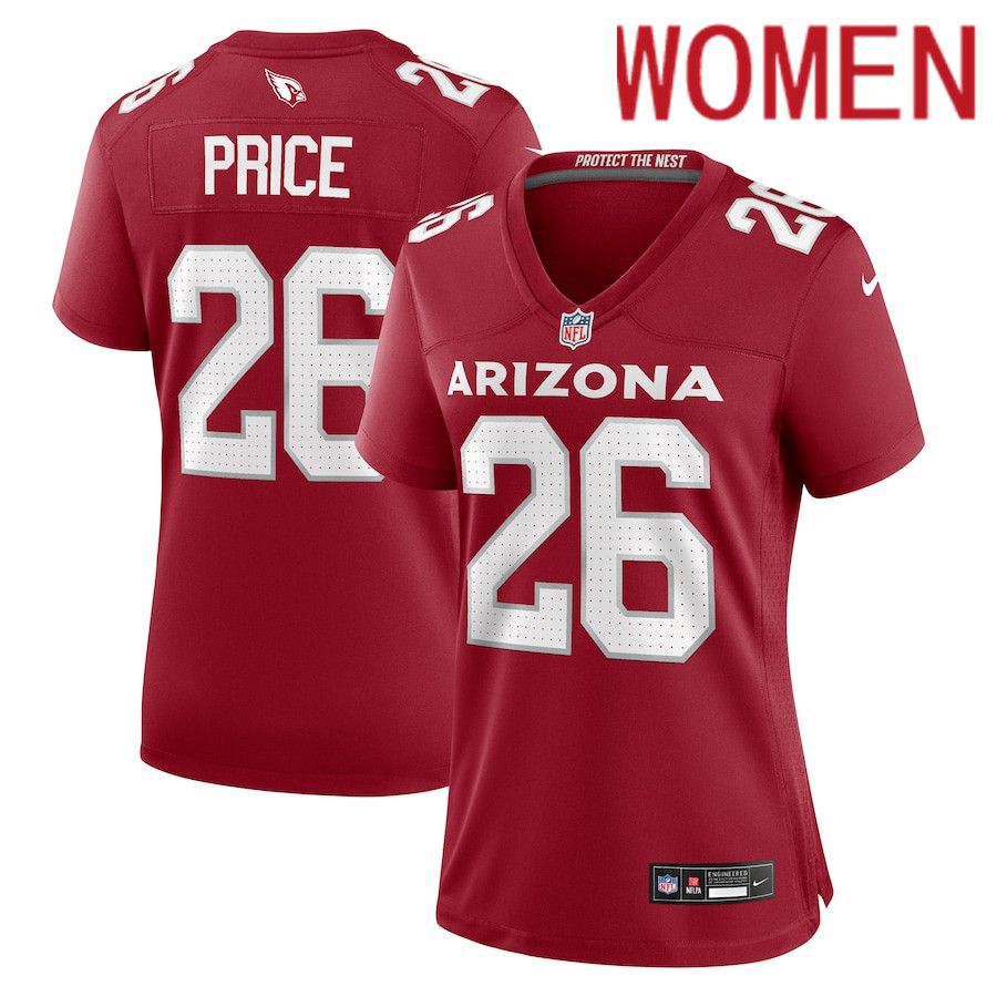 Women Arizona Cardinals #26 Bobby Price Nike Cardinal Team Game NFL Jersey->women nfl jersey->Women Jersey